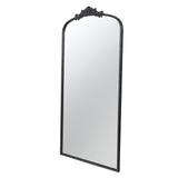 ZNTS 66" x 36" Full Length Mirror, Arched Mirror Hanging or Leaning Against Wall, Large Black Mirror for W2078124105