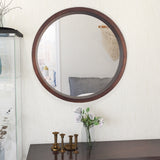 ZNTS Circle Mirror with Wood Frame, Round Modern Decoration Large Mirror for Bathroom Living Room Bedroom 21251848