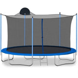 ZNTS 12FT Trampoline for Adults & Kids with Basketball Hoop, Outdoor Trampolines w/Ladder and Safety W28550119