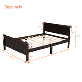 ZNTS Queen Size Wood Platform Bed with Headboard and Wooden Slat Support WF289142AAP