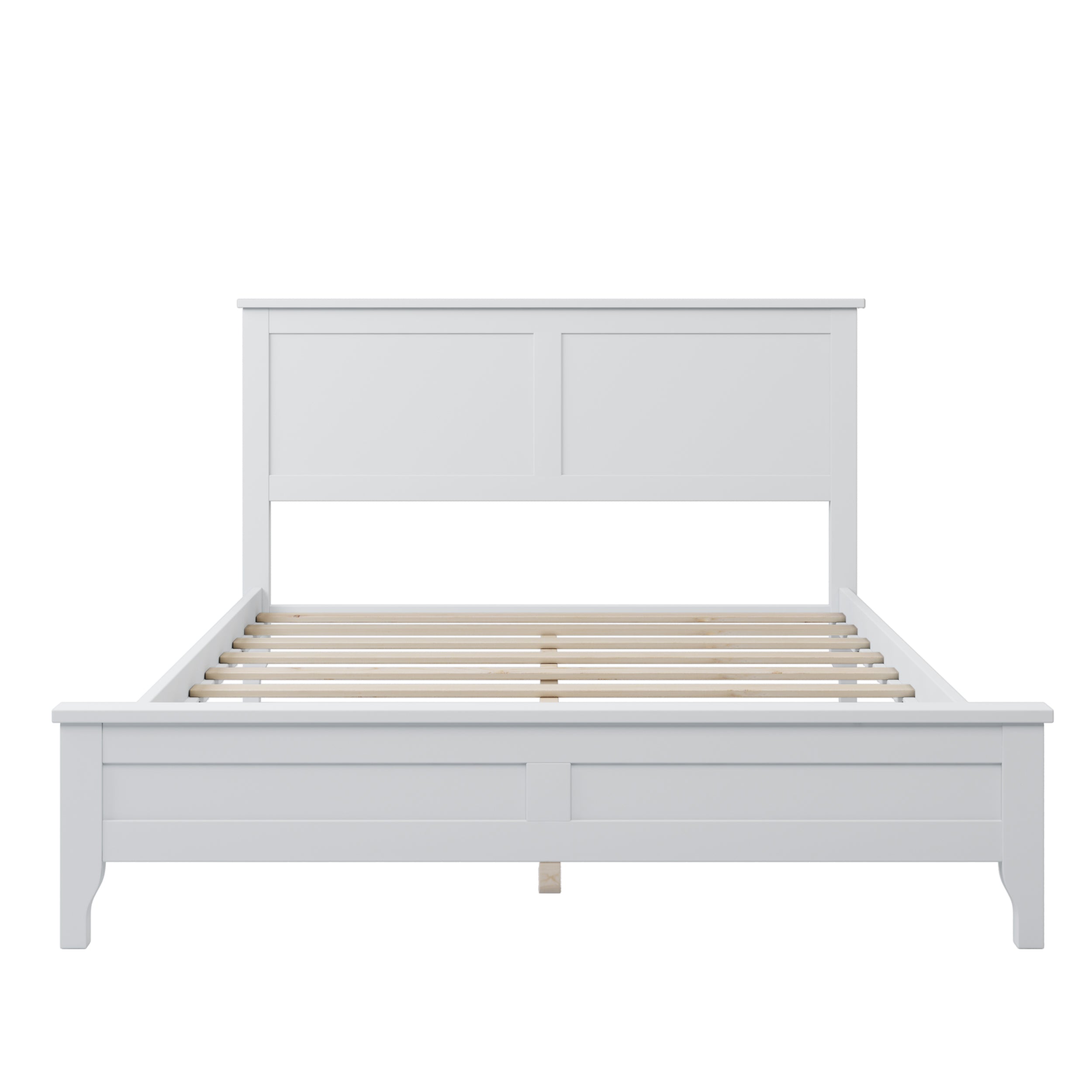 ZNTS Modern White Solid Wood Full Platform Bed WF283524AAK