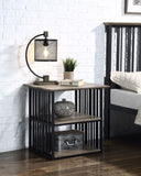 ZNTS ACME Zudora Nightstand, Antique Oak & Black Finish BD01749