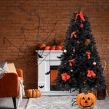 ZNTS 7ft 1800 Branch PVC Branch Iron Bracket Christmas Tree Black 82552663