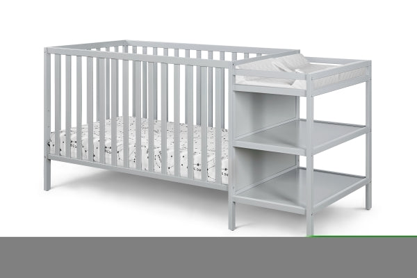 ZNTS Palmer 3-in-1 Convertible Crib and Changer Combo Gray B02263650