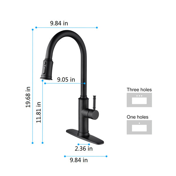 ZNTS Kitchen Faucet with Pull Out Spraye 66599224
