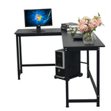 ZNTS L-Shaped Desktop Computer Desk Black 22205720