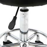 ZNTS Round Shape Adjustable Salon Stool with Back and Line Black 29871662