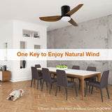 ZNTS Simple Deluxe 40-inch Ceiling Fan with LED Light and Remote Control, 6-Speed Modes, 2 Rotating Modes HIFANXCEIL40BROWN