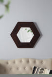 ZNTS 18.5" x 18.5" Hexagon Mirror with Solid Wood Frame, Wall Decor for Living Room Bathroom Hallway, W2078133975