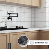 ZNTS Pot Filler Faucet, Modern Brass Pot Filler Two-Attachment Wall Mount Folding Kitchen Pot Filler W928106356