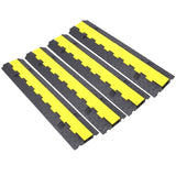 ZNTS Cable Protector Ramp, 2 Channels Speed Bump Hump, Rubber Modular Speed Bump Rated 11000 LBS Load W465121322