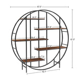 ZNTS Round 5-Tier Metal Plant Stand bookcase storage rack, Indoor Living Room Terrace Garden Balcony W116290852