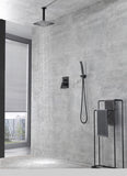 ZNTS 10 Inches Matte Black Shower Set System Bathroom Luxury Rain Mixer Shower Combo Set Ceiling Mounted W92850150