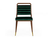 ZNTS Modrest Biscay Modern Dark Green & Walnut Steel Dining Chair B04961337