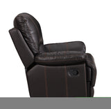 ZNTS Global United Leather-Air Recliining Console Loveseat B05777963