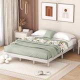 ZNTS Modern Design Queen Floating Platform Bed Frame for White Washed Color W697123294