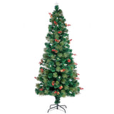 ZNTS 6.5ft Pre-Lit Fiber Optical Christmas Tree with Colorful Lights and 260 Branch Tips 67750212