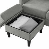 ZNTS Upholstered Sectional Sofa Couch, L Shaped Couch With Storage Reversible Ottoman Bench 3 Seater for W1191126332