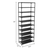 ZNTS 10 Tier Stackable Shoe Rack Storage Shelves - Stainless Steel Frame Holds 50 Pairs Of Shoes 96431606