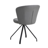 ZNTS Gray 360&deg; Swivel Makeup Home Office Chair, PU Vanity Chair, Nail chair Women, queen fancy chair W2118P143548