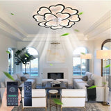 ZNTS 35Inches Ceiling Fan with Lights, Dimmable LED, Remote Control / APP Control, 6 Speeds of Wind W2009127345