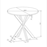 ZNTS 31.5'' Modern Cross Leg Round Dining Table, White Marble Top Occasional Table, Two Piece Removable W757140955