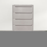 ZNTS Modern Style Wood Grain 5-Drawer Chest with Solid Wood Legs, Stone Gray WF298993AAG