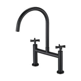 ZNTS 2 Handle Bridge Kitchen Faucet In Stainless Steel W122562724
