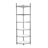 ZNTS 6 Tier Shelf Corner Wire Shelf Rack Adjustable Metal Heavy Duty Free Standing Corner Storage Display W155065919
