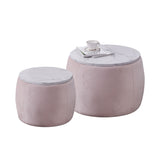 ZNTS Set of 2 End Table with Storage, Round Accent Side Table with Removable Top for Living Room, W87667316