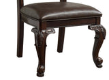 ZNTS Beautiful Hand Carved Formal Traditional Dining Side Chair with Faux Leather Upholstered Padded Seat B011P145131