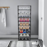 ZNTS 10 Tier Stackable Shoe Rack Storage Shelves - Stainless Steel Frame Holds 50 Pairs Of Shoes 96431606