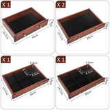 ZNTS Large Jewelry Organizer Wooden Storage Box 6 Layers Case with 5 Drawers, Brown 17065798