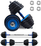 ZNTS Adjustable Weights Dumbbells Set of 2, 88Lbs 2 in 1 Exercise & Fitness Dumbbells Barbell Set for Men 46623919