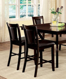ZNTS Contemporary Set of 2 Counter Height Chairs Dark Cherry And Espresso Solid wood Chair Padded B01182195