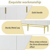 ZNTS TREXM Modern Elegant 4-door Sideboard Gold Metal Handle Buffet Cabinet for Dining Room, Living Room, WF304382AAK