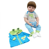 ZNTS 24" Beautiful Simulation Baby Girl Reborn Baby Doll in Frog Dress 22834187