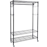 ZNTS 3-Tiers Large Size Heavy Duty Wire Shelving Garment Rolling Rack Clothing Rack 24162774