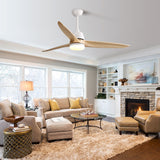 ZNTS 56 Inch Ceiling Fan Light With 6 Speed Remote Energy-saving DC Motor Matte White 56K001-WH