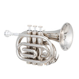 ZNTS Brass Bb Pocket Trumpet Mini Trumpet with 7C Mouthpiece Silver 52272352
