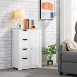 ZNTS Drawer Storage Cabinet with 4 Drawers, Wooden Bathroom Cabinet Storage Cupboard, White W1215P145770