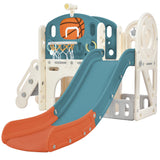 ZNTS Kids Slide Playset Structure, Freestanding Castle Climbing Crawling Playhouse with Slide, Arch PP300683AAJ