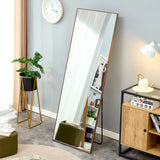 ZNTS Brown Solid Wood Frame Full-length Mirror, Dressing Mirror, Bedroom Home Porch, Decorative Mirror, W115155688