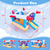 ZNTS 6 in 1 outdoor indoor inflatable bouncer for kids target ball basketball slide with blower W1677115480