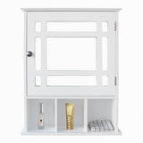 ZNTS Single Door Three Compartment Storage Bathroom Cabinet –White 06324374