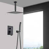 ZNTS Ceiling Mounted Shower System Combo Set with Handheld and 16"Shower head TH6006-16MB