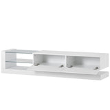 ZNTS On-Trend TV Stand with Two Media Storage Cabinets Modern High Gloss Entertainment Center for 75 Inch WF293969AAK