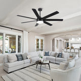 ZNTS 72 In Farmhouse Ceiling Fan with Plywood Blades for Dining Room W1367103356