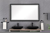 ZNTS 72in. W x 36in. H Oversized Rectangular Black Framed LED Mirror Anti-Fog Dimmable Wall Mount W127290280