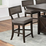 ZNTS Kitchen Dining Room Chairs Solid wood & Veneer 2pcs High Chair Set Cushion Curved Seat back Rustic B011P160332